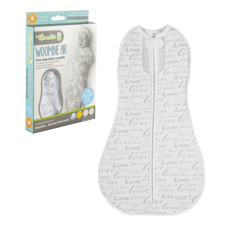 Woombie Air BB Love Blanket, Gray/White, 14-19 Pound - Image 1